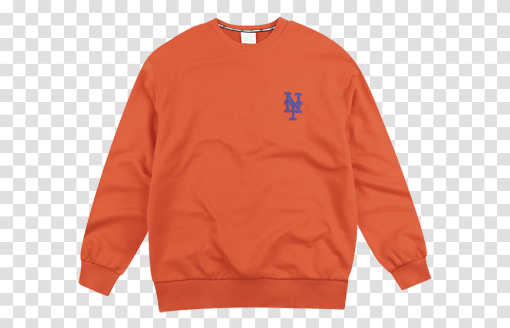 New York Mets Simple Logo Overfit Sweatshirt Stussy Stock Applique Black, Apparel, Sweater, Sleeve Transparent Png