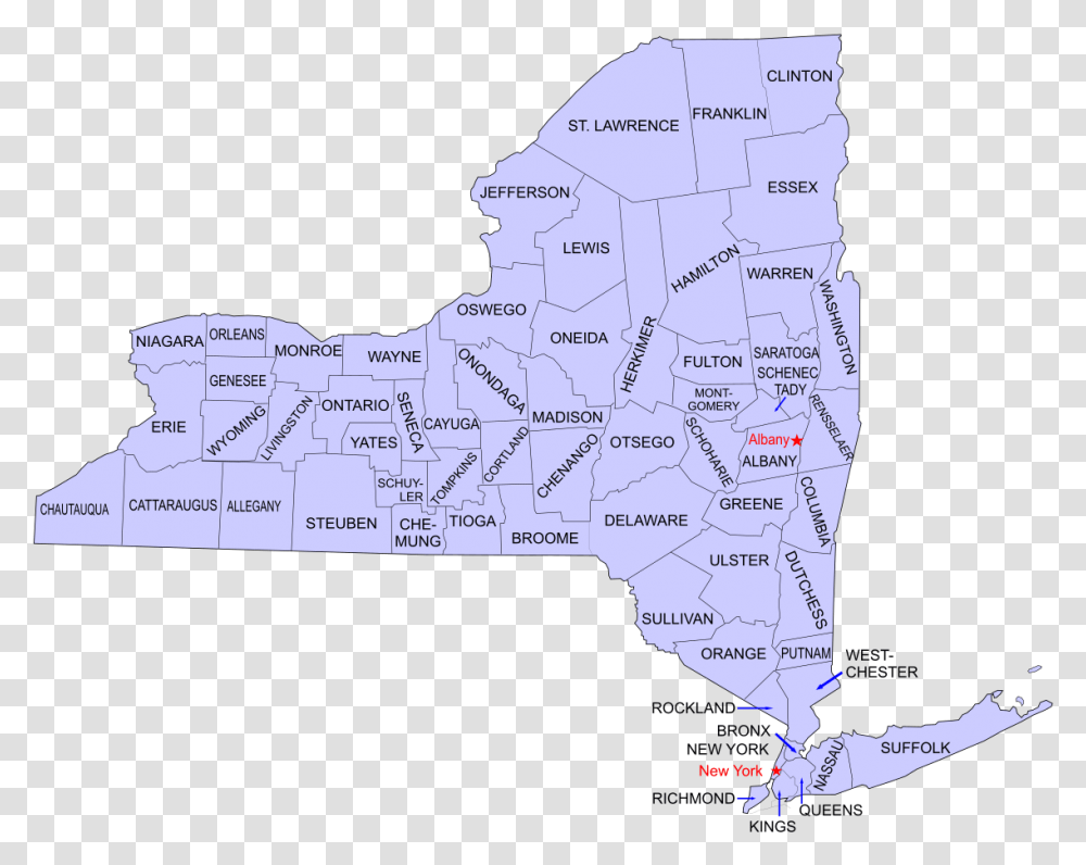 New York Ny State Counties, Map, Diagram, Atlas, Plot Transparent Png