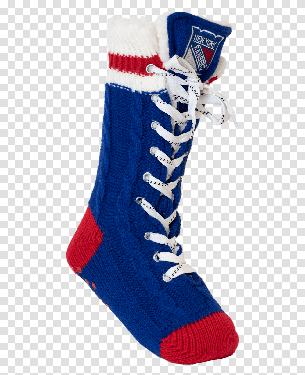 New York Rangers Slipper Socks Logo, Clothing, Apparel, Footwear, Shoe Transparent Png
