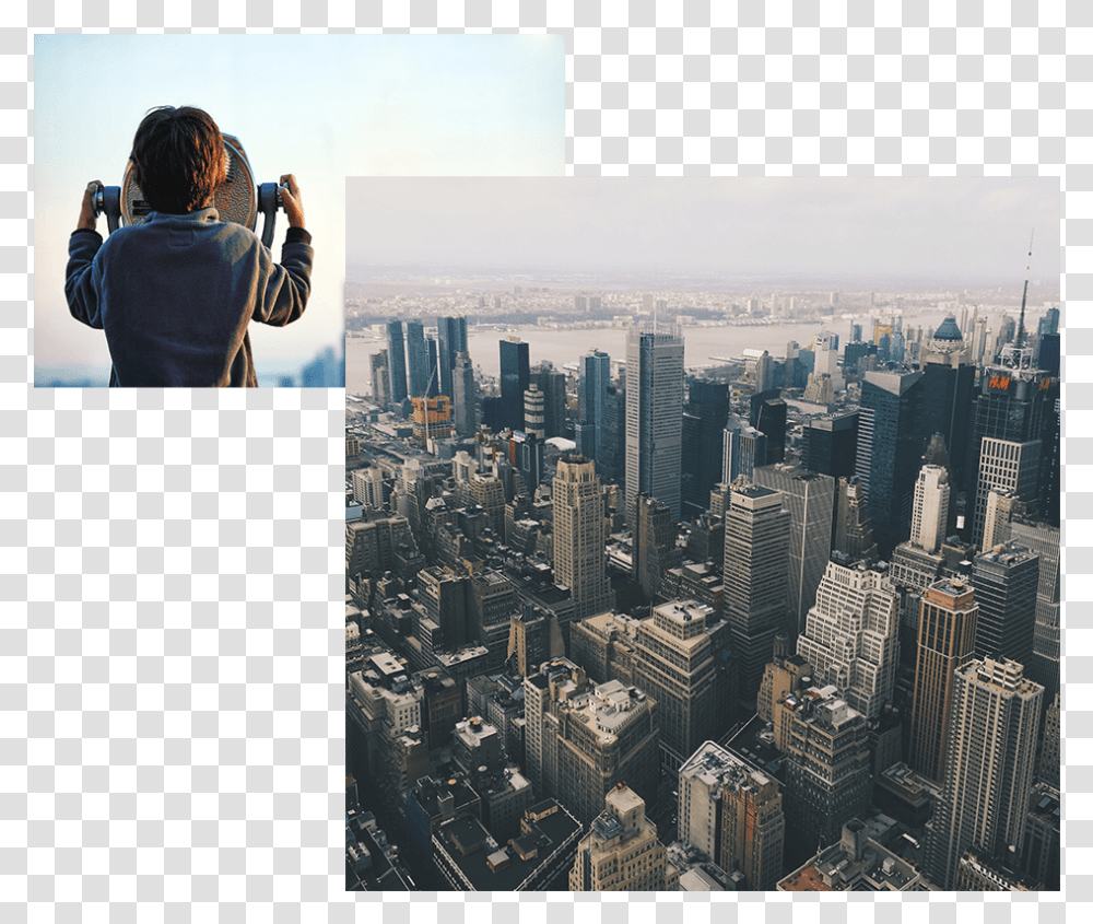New York Skyline And Boy Looking Out To Nyc New York City, Landscape, Outdoors, Nature, Scenery Transparent Png