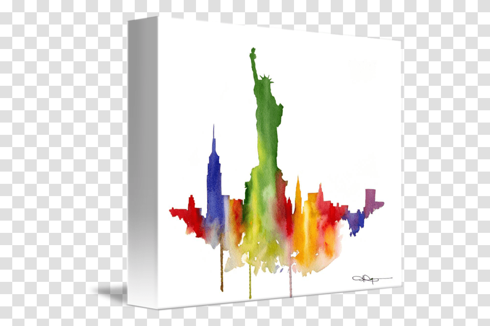 New York Skyline By David Rogers Visual Arts, Canvas, Modern Art, Graphics, Bonfire Transparent Png