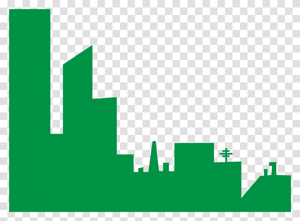 New York Skyline Green Building Vector Building Clip Art Green, Text, Symbol, First Aid, Logo Transparent Png