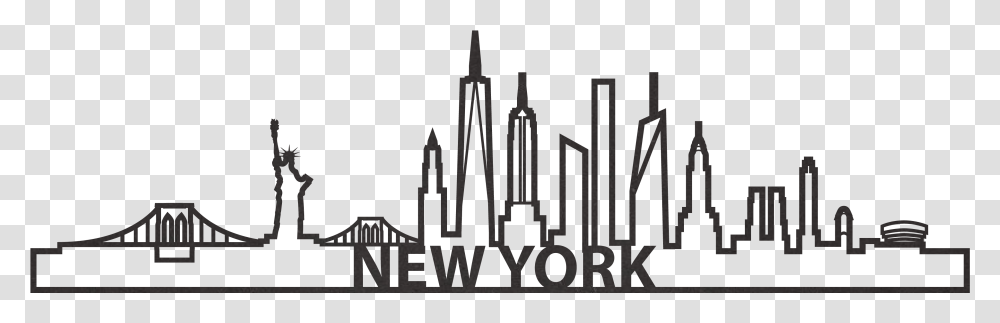 New York Skyline New York Lasersnijden, Lamp, Architecture, Building Transparent Png