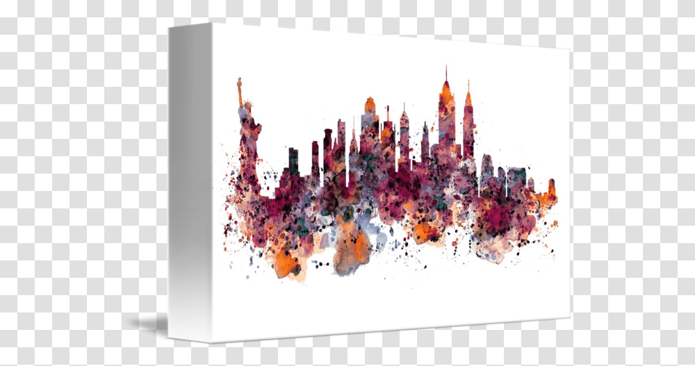 New York Skyline New York Skyline Watercolor, Art, Modern Art, Paint Container Transparent Png