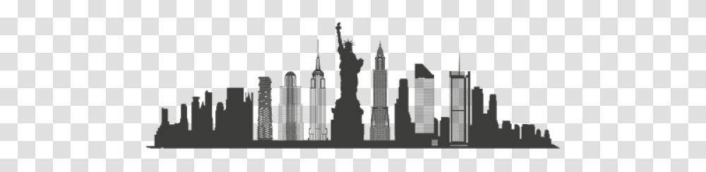 New York Skyline Silhouette, Architecture, Building, Dome, Spire Transparent Png