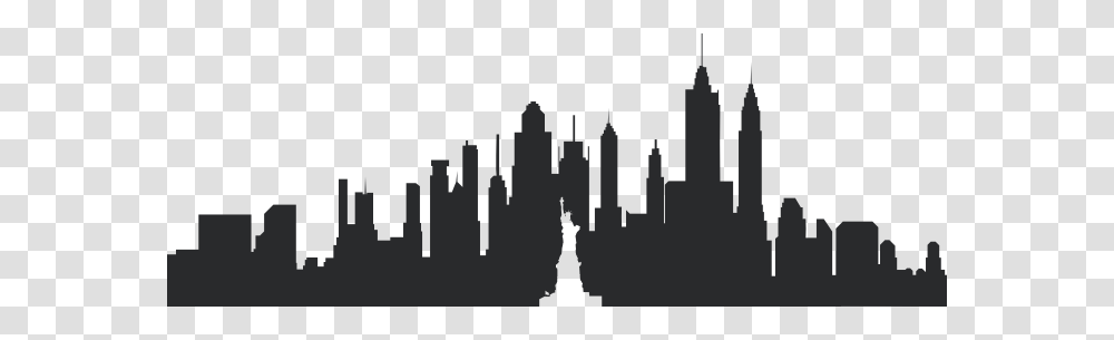 New York Skyline Silhouette, Architecture, Building, Urban, City Transparent Png