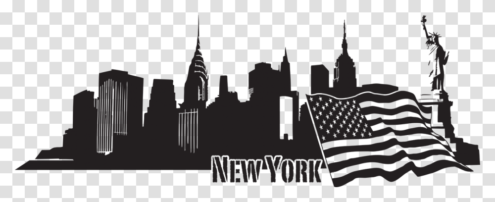 New York Skyline Wall Decal Style And Apply, Architecture, Building, Spire, Steeple Transparent Png