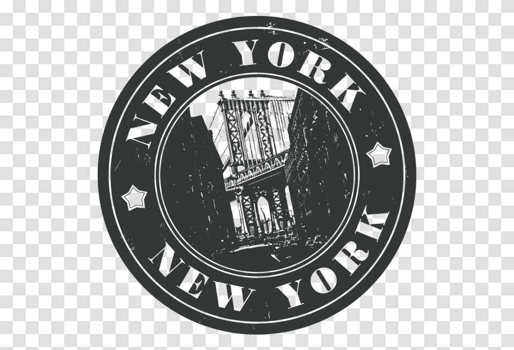 New York Stamp Emblem, Clock Tower, Architecture, Building Transparent Png