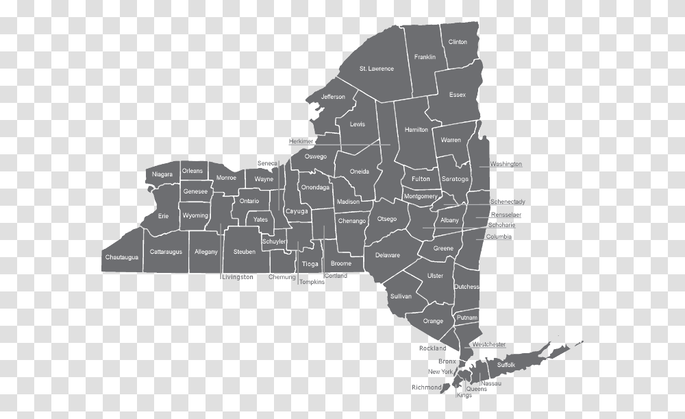 New York State Counties Click A County To Search, Plot, Vegetation, Map, Diagram Transparent Png