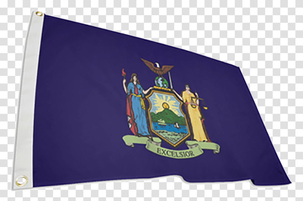 New York State Flag - Bestflagcom Emblem, Logo, Symbol, Person, Clothing Transparent Png