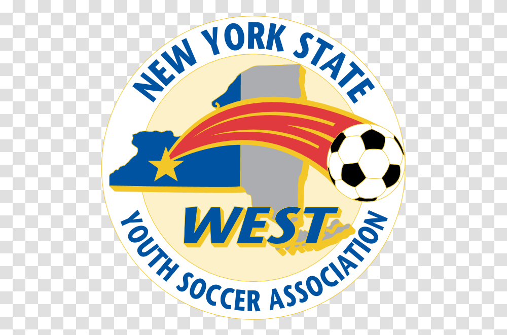 New York State West Youth Soccer Association Logo Download For Soccer, Label, Text, Symbol, Sticker Transparent Png