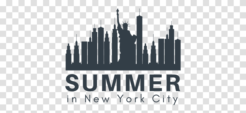 New York Statue Of Liberty With Skyline Clipart, Sea, Outdoors, Water, Nature Transparent Png