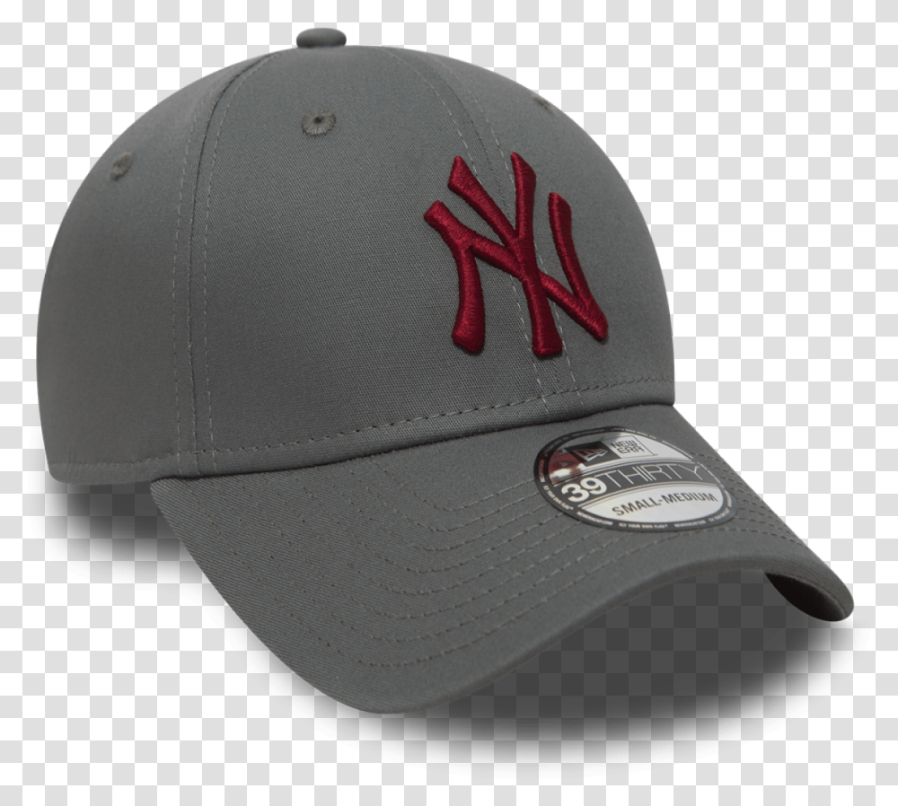 New York Yankees 39thirty League Essential Greyred New Era Cap Company, Apparel, Baseball Cap, Hat Transparent Png