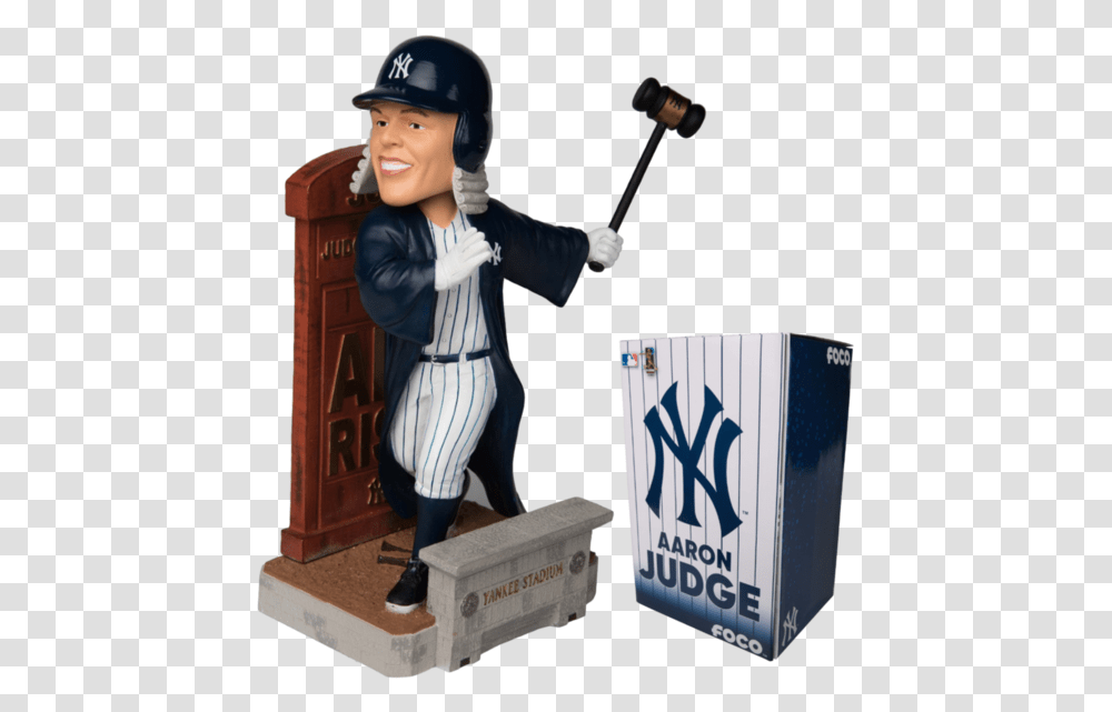 New York Yankees Mlb Aaron Judge Figurine, Person, Helmet, Performer Transparent Png