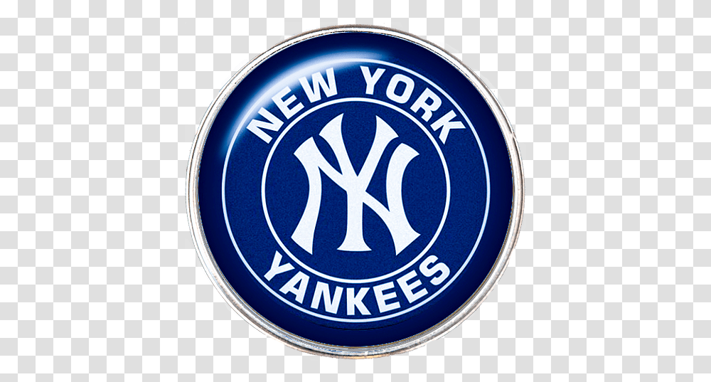 New York Yankees Mlb Baseball Logo Snap Charm Tropicaltrinkets Emblem, Symbol, Trademark, Clock Tower, Architecture Transparent Png
