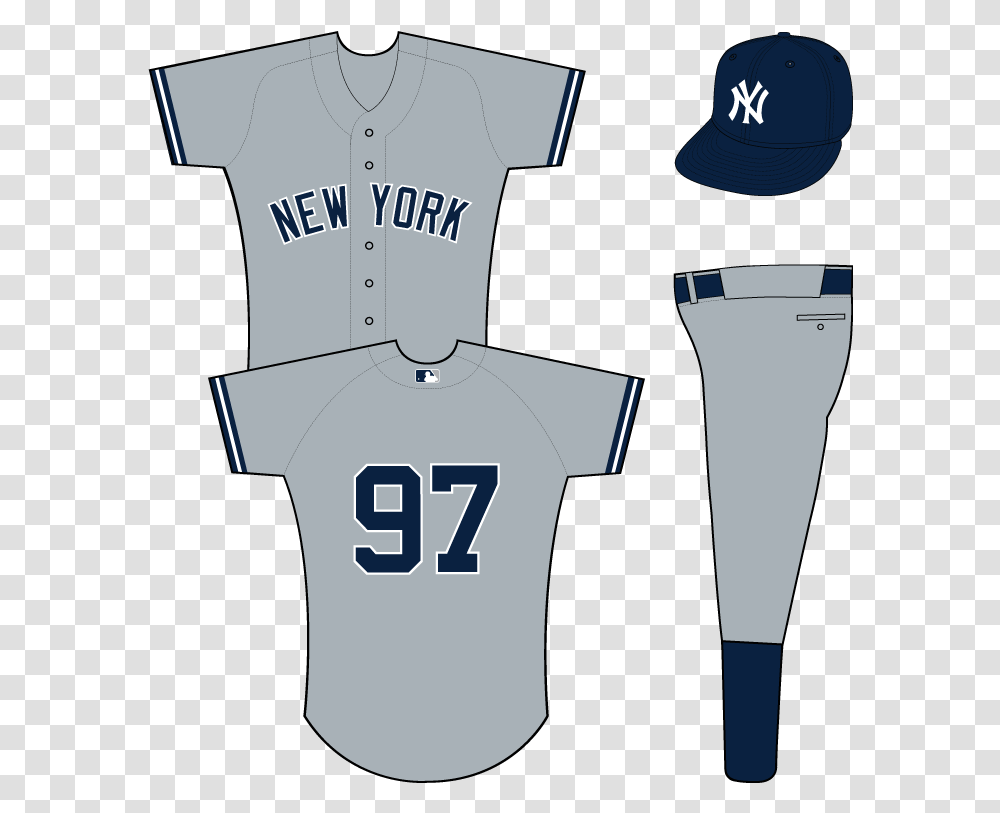 New York Yankees Road Uniform American League Al Chris New York Yankees Uniform Away, Clothing, Apparel, Shirt, Hat Transparent Png