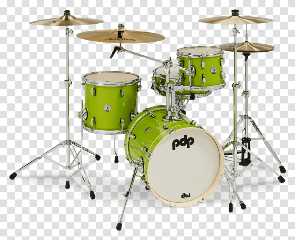 New Yorker Electric Green Sparkle Pacific Drums And Pdp New Yorker Drum Set, Percussion, Musical Instrument Transparent Png