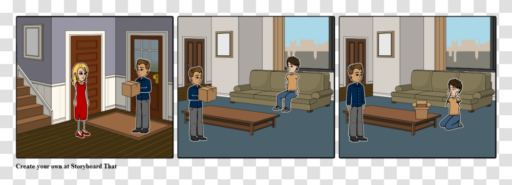 New Yorker In Tondo Comics, Sitting, Person, Couch, Furniture Transparent Png