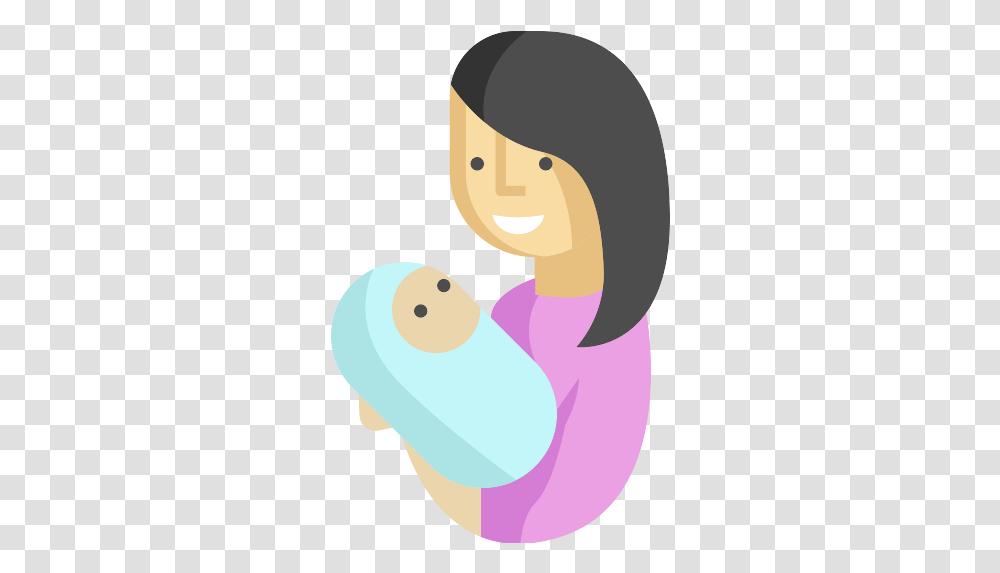 Newborn Mother Icon Cartoon, Clothing, Mouth, Cushion, Head Transparent Png