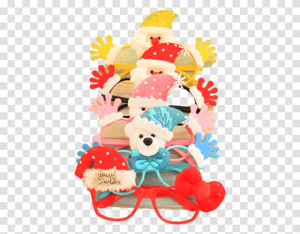 Newest Christmas Glasses Caps Bowknot Christmas Party Party Santa Eyeglasses, Toy, Sweets, Food, Plush Transparent Png