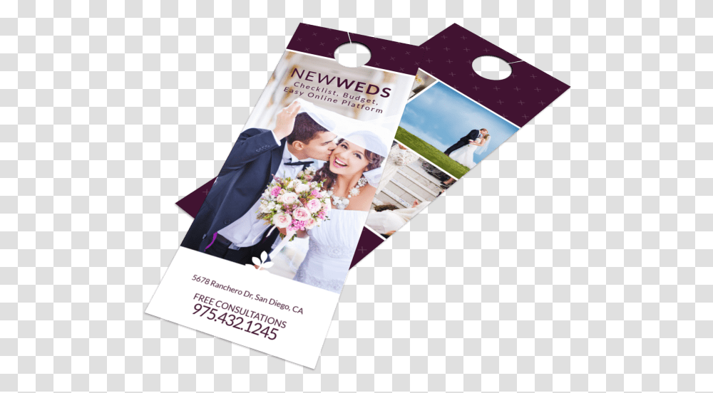 Newly Weds Door Hanger Template Preview Flyer, Poster, Advertisement, Paper, Brochure Transparent Png
