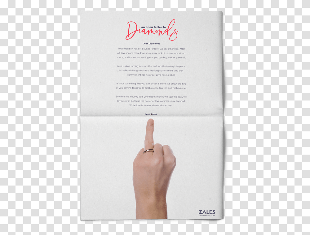 Newpaper Zales2 Brochure, Finger, Person, Human Transparent Png