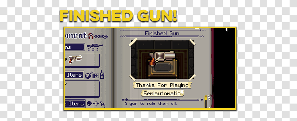 News Steam Community Announcements Enter The Gungeon Finished Gun, Text, Pac Man Transparent Png
