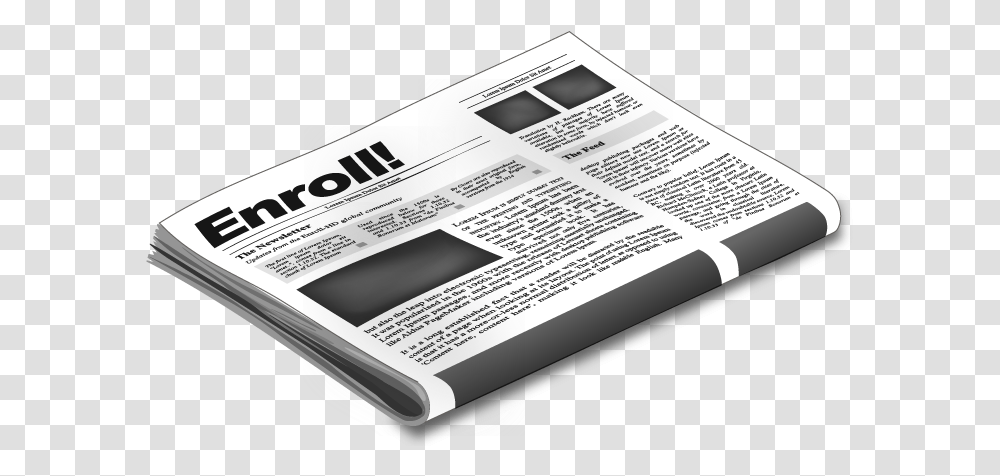 Newsletter Horizontal, Text, Newspaper, Page Transparent Png