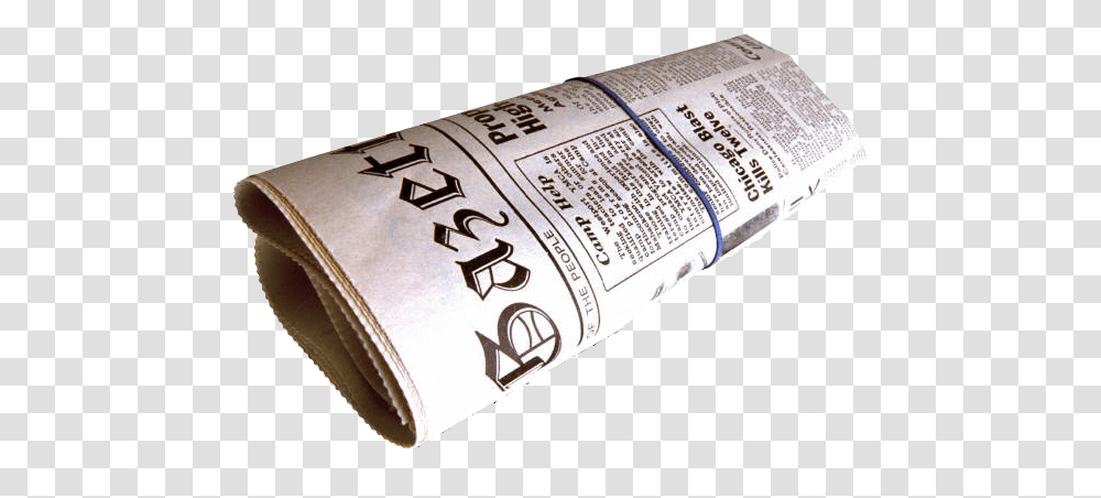 Newspaper Old Newspaper Rolled Up, Text, Label Transparent Png