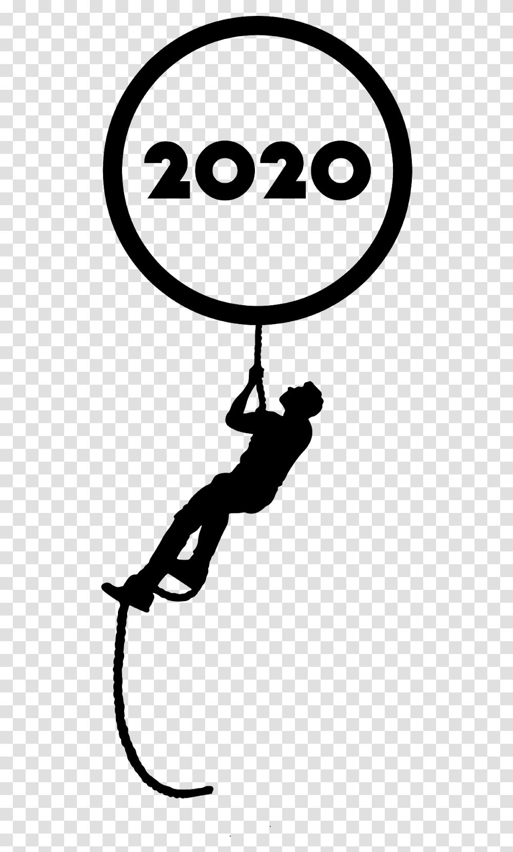 Newyear 2020 To Reach Silhouette Climbing Advertisement Happy New Year 2020 Silhouette, Gray Transparent Png