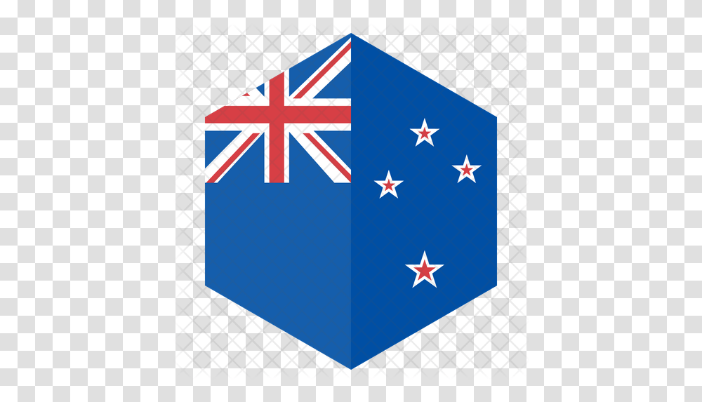 Newzealand Flag Icon Of Flat Style Australia Flag On A Hexagon, Symbol, Airplane, Transportation, Logo Transparent Png
