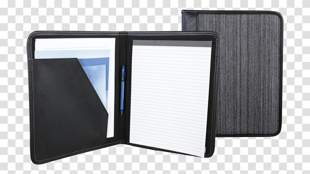 Nextech Zippered Padfolio Letter Grey Wallet, File Binder, File Folder, Monitor Transparent Png