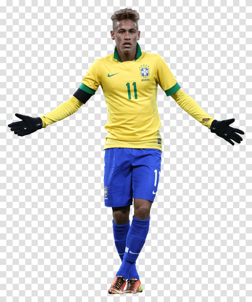 Neymar 11 Brazil Team Football Brazil Football Neymar, Clothing, Shorts, Person, Sphere Transparent Png