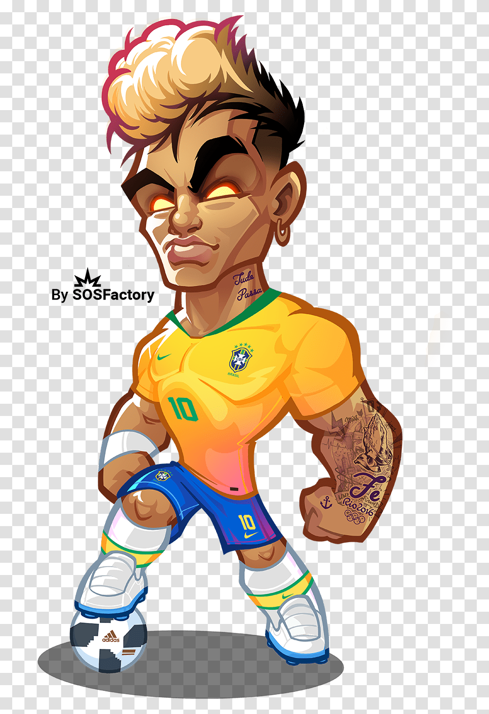 Neymar Animated & Free Animatedpng Neymar Cartoon, Person, Skin, People, Costume Transparent Png