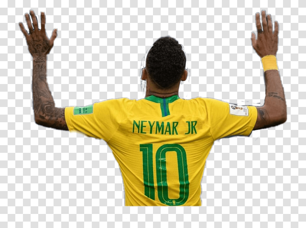Neymar Brasil 10 Neymar Brasil Sticker, Person, Shirt, Sphere Transparent Png