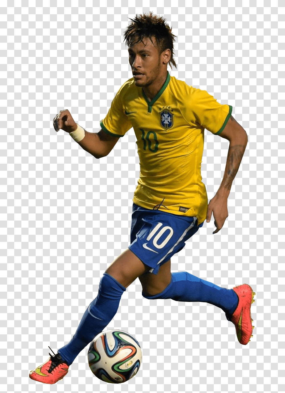 Neymar Brazil With Ball, Person, Shorts, People Transparent Png