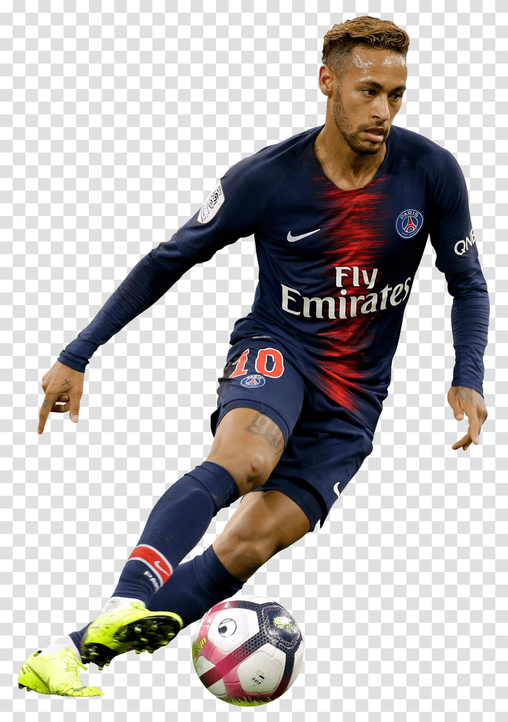 Neymar Football Render Neymar With The Ball Psg, Soccer Ball, Team Sport, Person, People Transparent Png