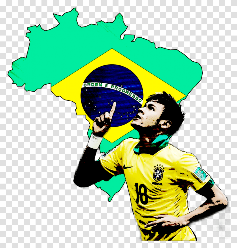 Neymar Football Soccer Landscape Art Painting Clipart Full Art Football Player Painting, Person, People, Hand, Dj Transparent Png