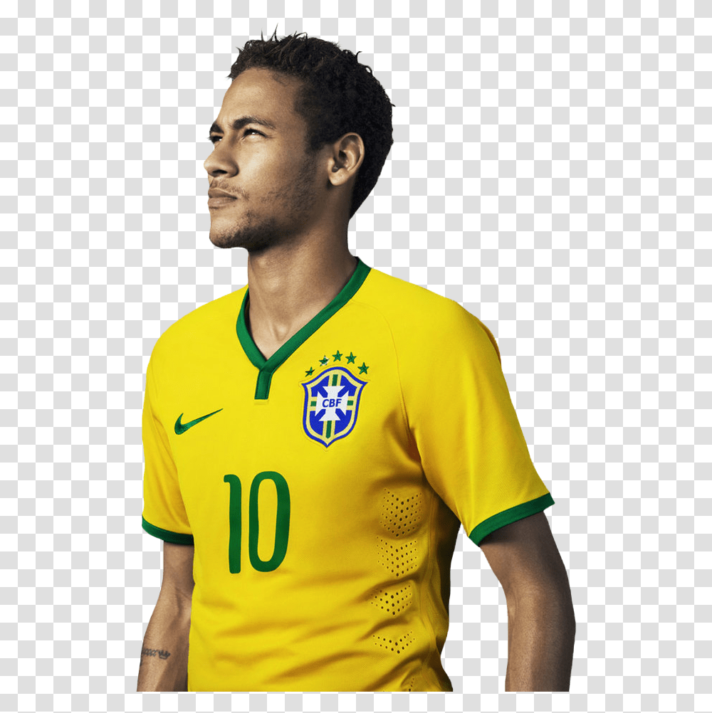 Neymar Jr Brasil 2014, Shirt, Person, Jersey Transparent Png