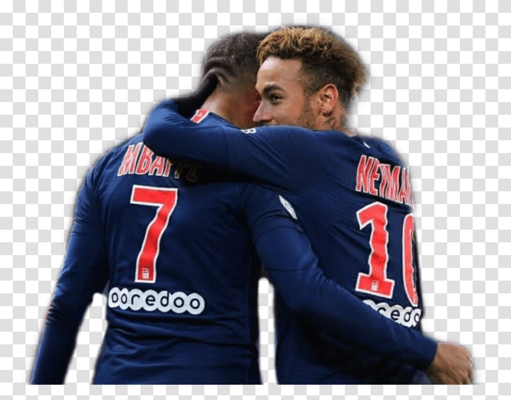 Neymar Neymar10 Neymarjr10 Neymarjr Paris Parissaintgermain Lockscreen Neymar And Mbappe, Person, Shirt, People Transparent Png