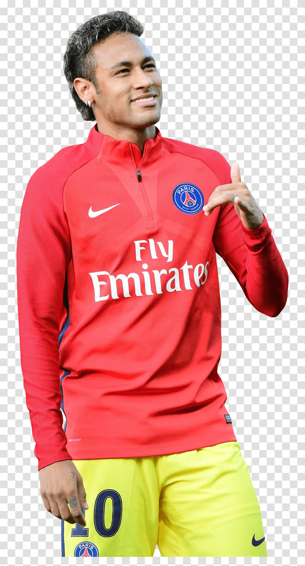 Neymar Psg Red Yellow Neymar Psg Red Shirt, Clothing, Apparel, Sleeve, Long Sleeve Transparent Png