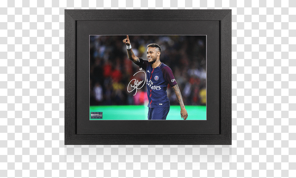 Neymar Signature Of Paris Saint Germain, Person, Monitor, Screen, Electronics Transparent Png