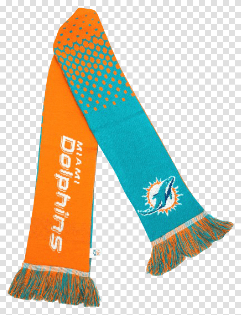 Nfl Miami Dolphins Scarf Miami Dolphins, Sash, Sock, Shoe, Footwear Transparent Png