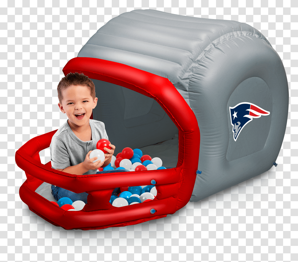 Nfl New England Patriots Inflatable Helmet Ballpit Playland Inflatable, Person, Human, Sphere, Crib Transparent Png