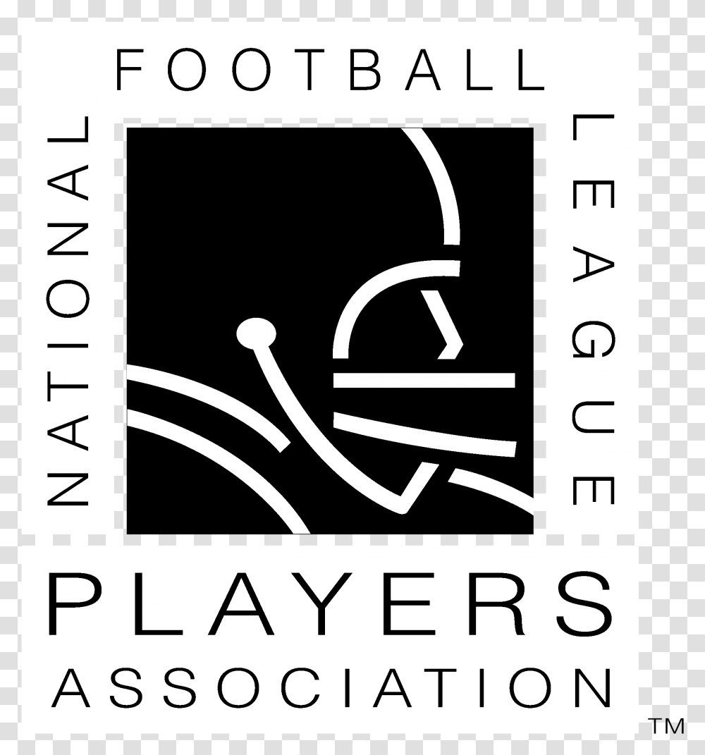 Nfl Players Association Logo Black And White Calligraphy, Number, Word Transparent Png