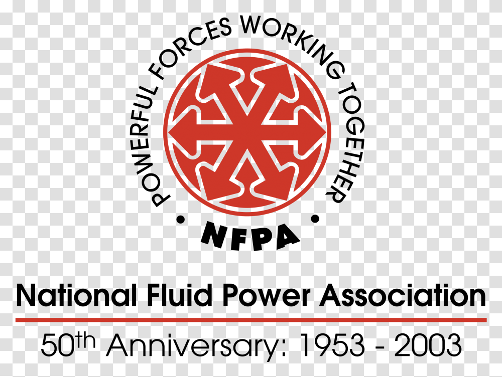 Nfpa 50th Anniversary Logo National Fluid Power Association, Trademark, Emblem, Recycling Symbol Transparent Png