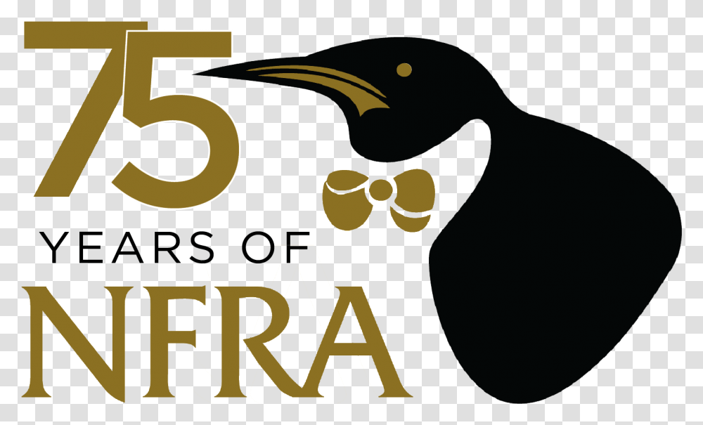 Nfra 75th Anniversary Logo Flightless Bird, Label, Animal Transparent Png
