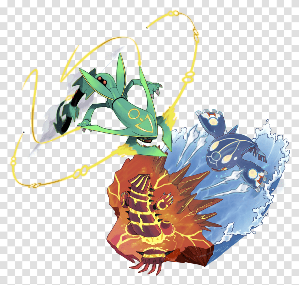 Nganlamsong Pokemon Rayquaza Groudon And Kyogre, Plant, Graphics, Art, Flower Transparent Png