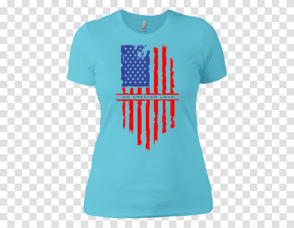 Ngl Tattered American Flag Ladies Shirt, Apparel, T-Shirt, Sleeve Transparent Png