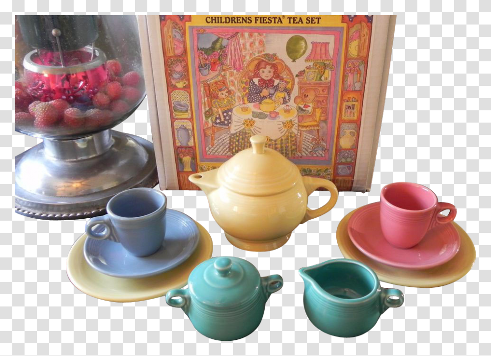 Nib My First Fiesta Ware Tea Set 2 Cup Teapot Cups Saucer, Pottery, Coffee Cup Transparent Png